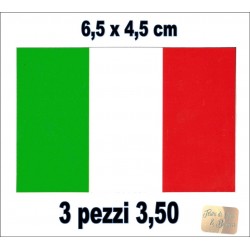 ADESIVO BANDIERA ITALIANA 3 PEZZI 6.5 X 4.5 CM PER AUTO MOTO IN VINILE