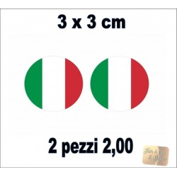 ADESIVO BANDIERA ITALIANA TONDO 3X3 CM  2 PEZZI