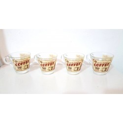 SET TAZZE CAFFE' IN VETRO BAR 4 PZ da collezione retro'