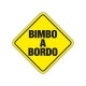 BIMBO A BORDO 14 CM  SEGNALETICA PASSEGGINO STICKERS AUTO