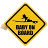 BABY ON BOARD A BORDO 13 CM  SEGNALETICA PASSEGGINO STICKERS AUTO