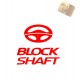 ADESIVI STICKERS BLOCK SHAFT 6 X 6 CM AUTO  COLOR ROSSO IN  PVC