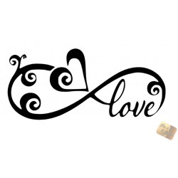 LOVE INFINITO 20 X 9 CM ADESIVO STICKERS AUTO IN PVC