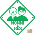 ADESIVI STICKERS NONNI A BORDO 12 X 12 AUTO MOTO COLOR VERDE IN PVC