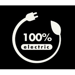 ADESIVI STICKERS  100% ELETTRIC BIANCO 10X10 CM