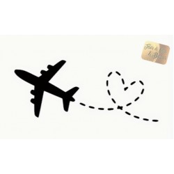 ADESIVO BATTITO AEREO LOVE STICKERS AUTO 13 X 6 CM IN PVC