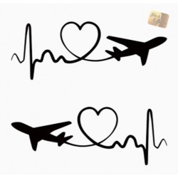 ADESIVO BATTITO AEREO 2PZ STICKERS AUTO 13 CM IN PVC PER SPECCHIETTI
