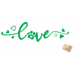 ADESIVI STICKERS LOVE 10 X 4 CM  AUTO MOTO VERDE IN  PVC