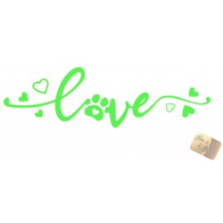 ADESIVI STICKERS LOVE 10 X 4 CM  AUTO MOTO VERDE IN  PVC