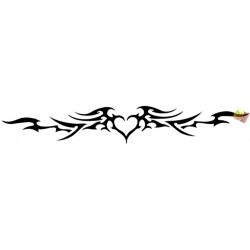 ADESIVI STICKERS CUORE TRIBALE  30X5CM  AUTO MOTO NERO IN  PVC