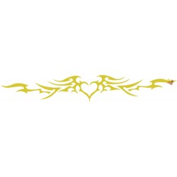 ADESIVI STICKERS CUORE TRIBALE  30X5CM  AUTO MOTO ORO IN  PVC