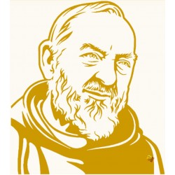 Adesivo RAME AUTO CASA PADRE PIO 22X16 CM IN PVC VINILE PRESPAZZIATO