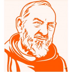 Adesivo ARANCIONE CASA PADRE PIO 22X16 CM IN PVC VINILE PRESPAZZIATO