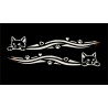 Adesivo gatto striscia 12CM 2 PZ AUTO MOTO COLOR BIANCO IN  PVC