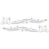 Adesivo gatto striscia 12CM 2 PZ AUTO MOTO COLOR ARGENTO IN  PVC
