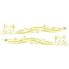Adesivo gatto striscia 12CM 2 PZ AUTO MOTO COLOR ORO IN  PVC