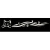 ADESIVI STICKERS STRISCIA LATERALE GATTO 15 CM  AUTO MOTO BIANCO IN  PVC
