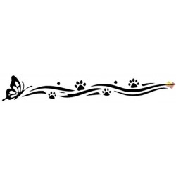 ADESIVI STICKERS STRISCIA LATERALE FARFALLA 15 CM  AUTO MOTO NERO IN  PVC