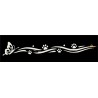 ADESIVI STICKERS STRISCIA LATERALE FARFALLA 15 CM  AUTO MOTO BIANCO IN  PVC