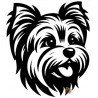 ADESIVI STICKERS CANE YORKSHIRE 18 X 15 CM  AUTO MOTO NERO IN  PVC