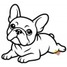 ADESIVI STICKERS CANE BOULDOGUE 20 X 18 CM  AUTO MOTO NERO IN  PVC