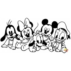 ADESIVI STICKERS CAMERETTA TOPOLINO 60X30 CM PVC NERO